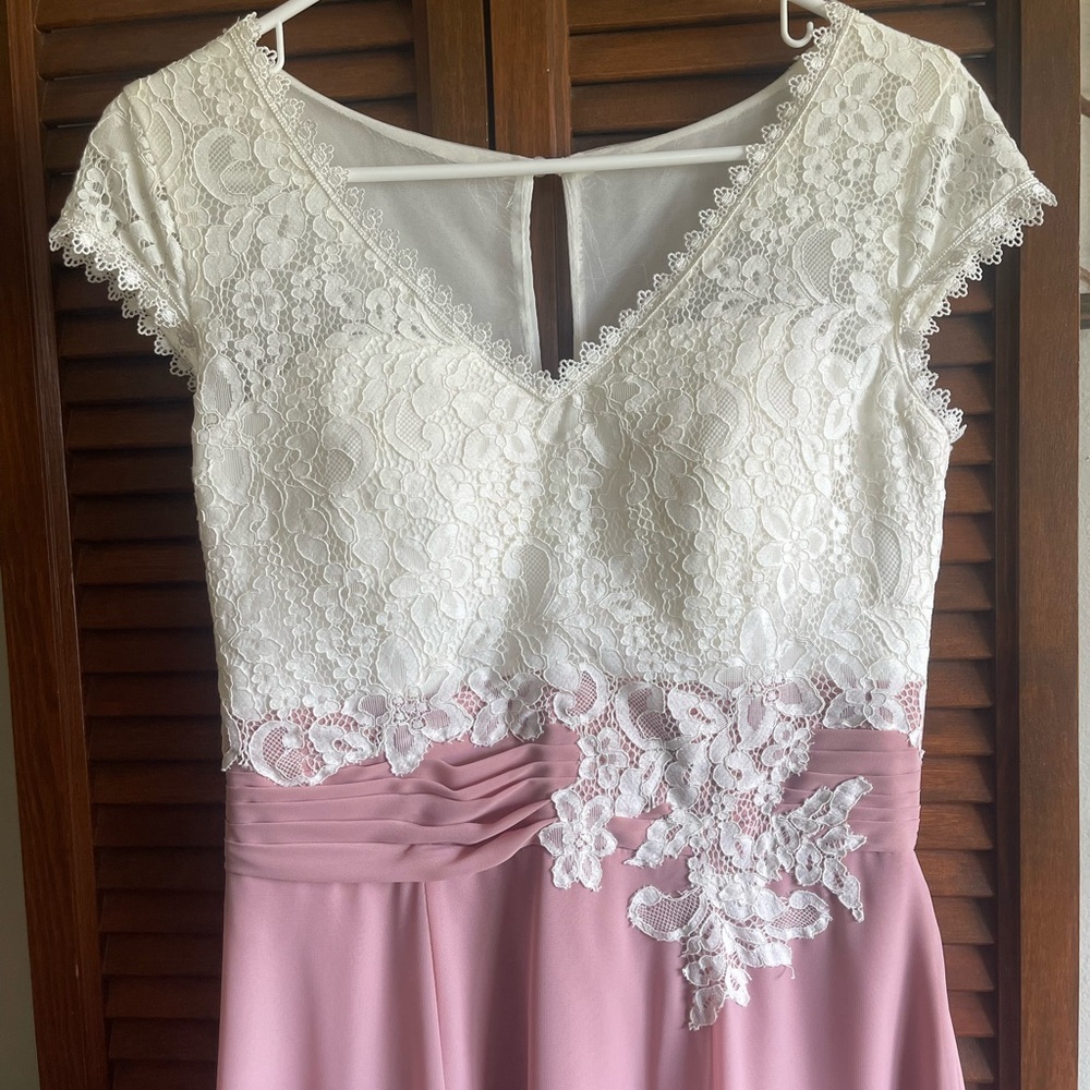 White and Pink Lace Dress | 4